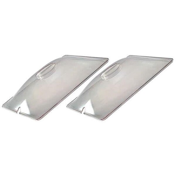 Broilking / Cadco BroilKing CL-2 Two 1/2 Size Clear Plastic Lids CL-2 - main